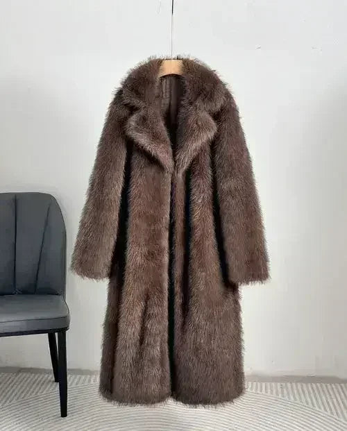 Women’s Long Faux Fur Maxi Coat | Luxe Winter Coat