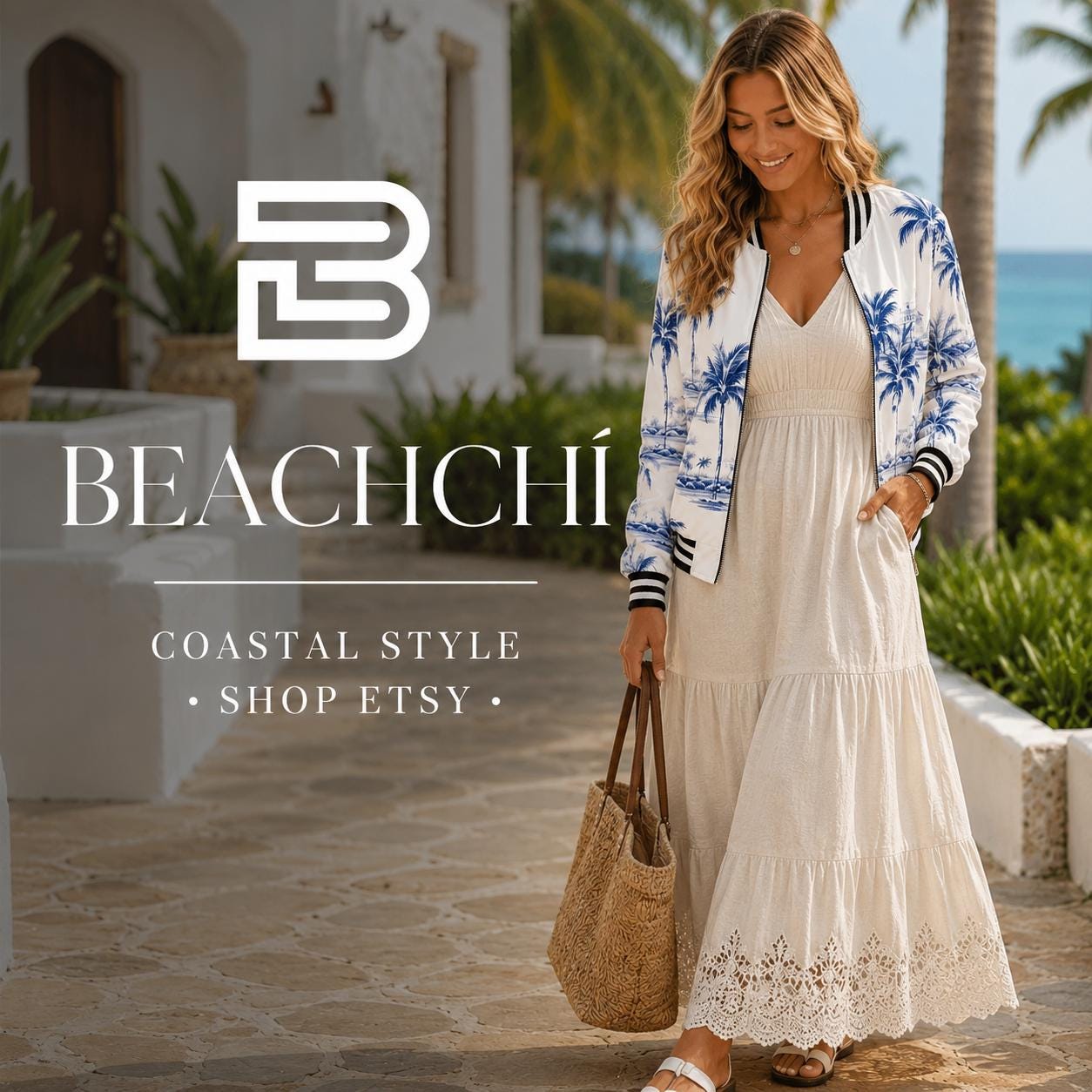 Coral Hibiscus Surf Robe Hooded Blanket | Tropical Palm Print | Beachchi Sherpa Pullover
