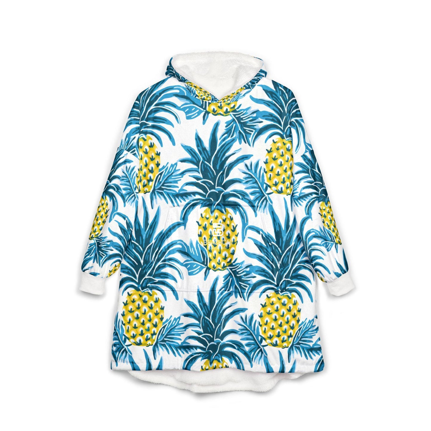 Beachchi Surf Robe | Hawaiin Print Cover-Up |Vacation Essential | Hooded Blanket | Tropical Fruit Print Cozy Wearable Blanket