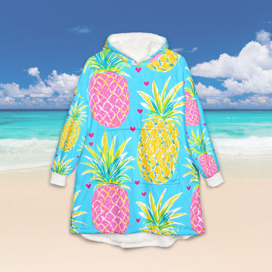 Beachchi Surf Robe | Hawaiin Print Cover-Up |Vacation Essential |Pineapple Beach Robe Hooded Blanket | Surf Robe Swimsuit Cover-Up
