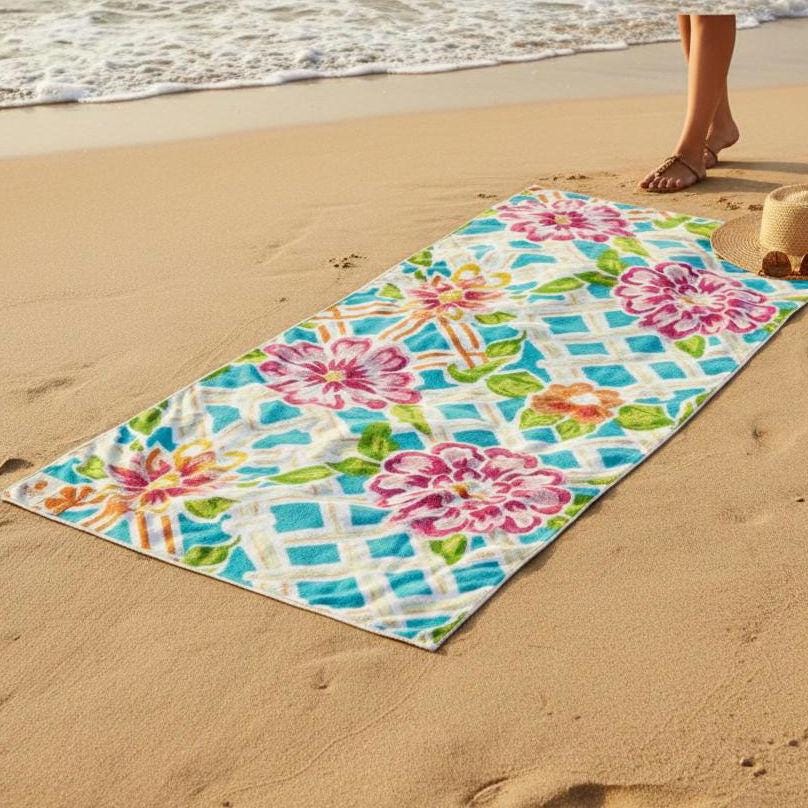 Floral Oversized Beach Towel Beach Towel | Pool Towel, Vacation Essential