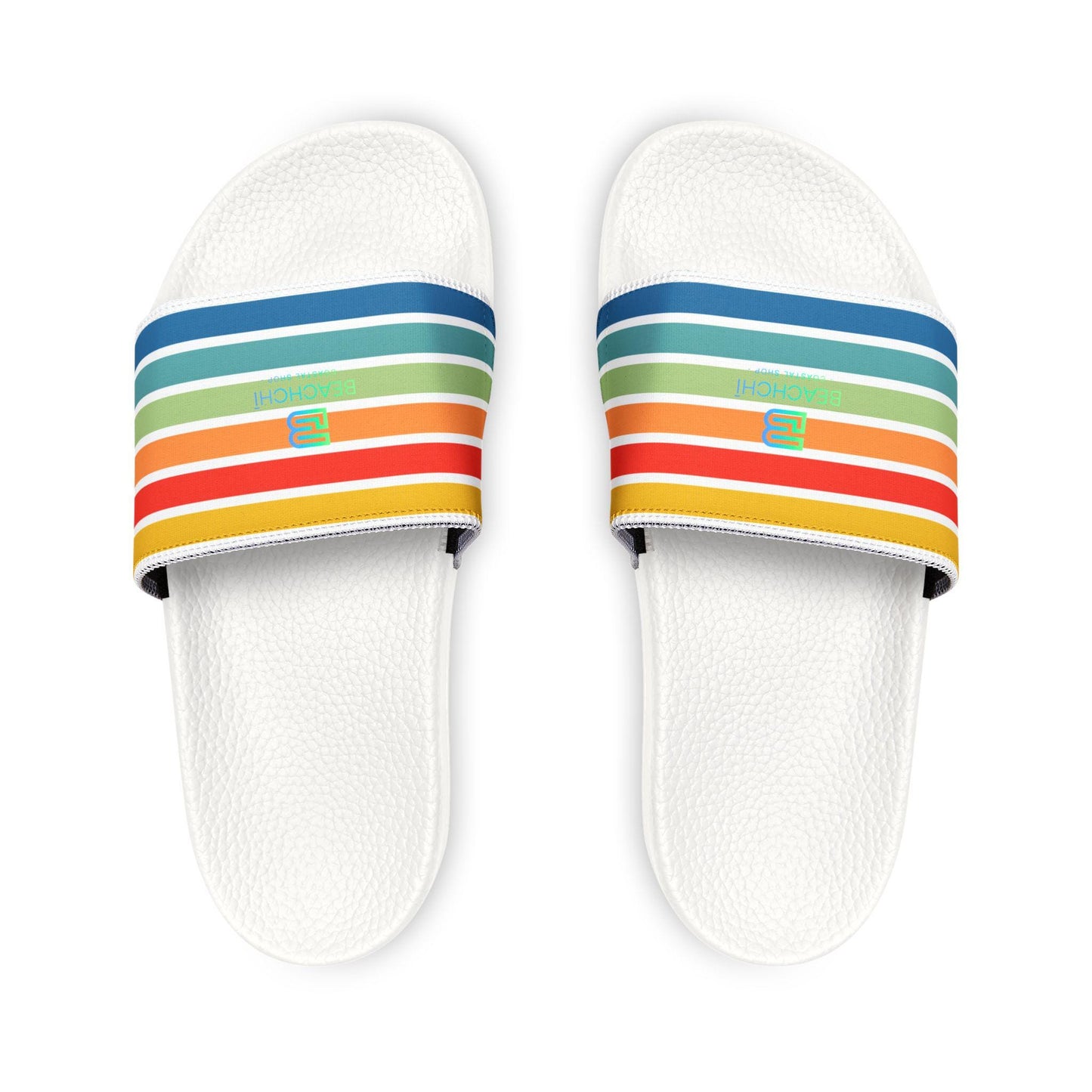 Retro Rainbow Striped Sandals,| Beachchi Slides