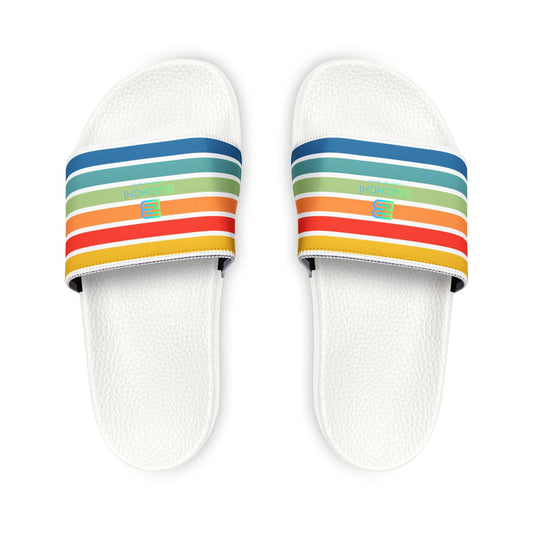 Retro Rainbow Striped Sandals,| Beachchi Slides