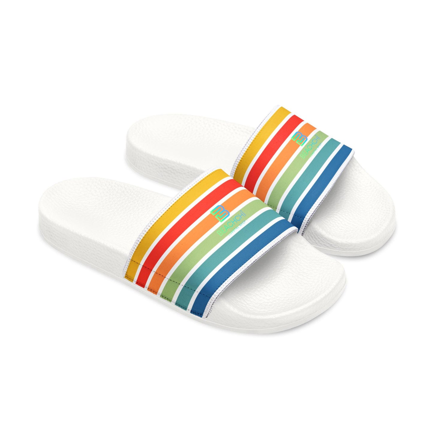 Retro Rainbow Striped Sandals,| Beachchi Slides
