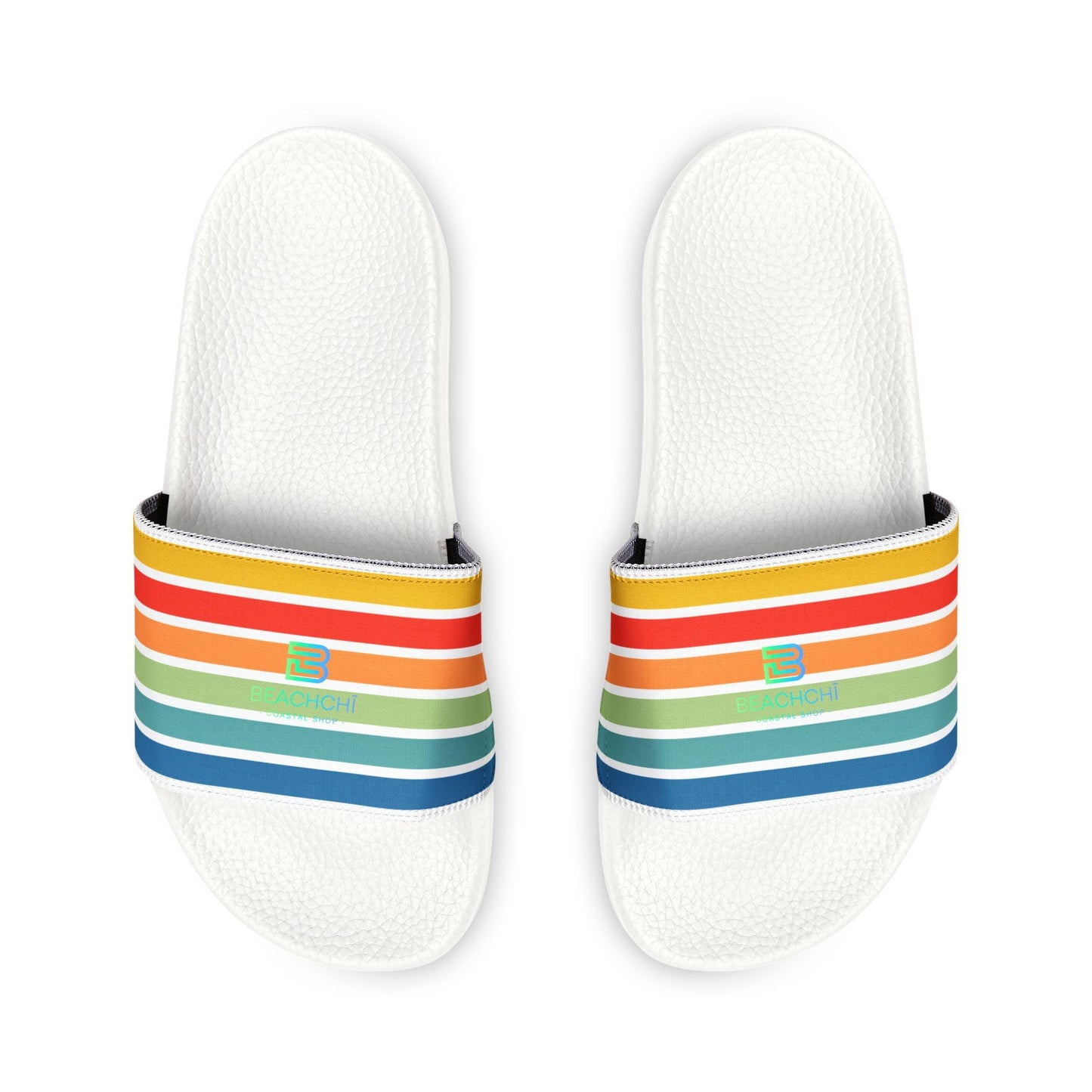Retro Rainbow Striped Sandals,| Beachchi Slides