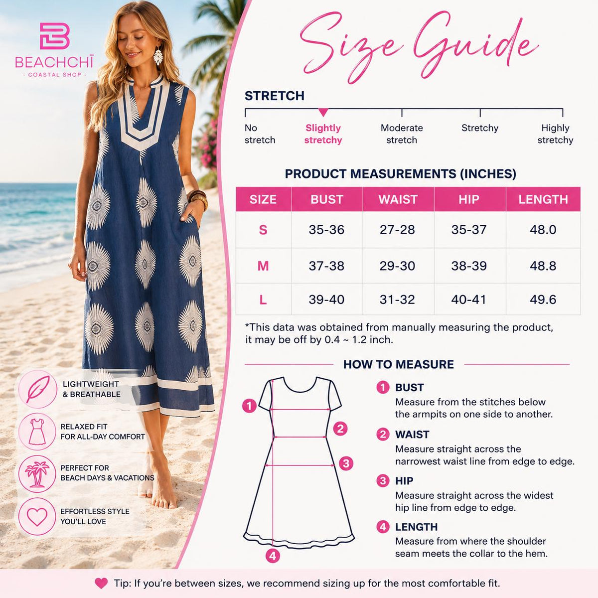 Coastal Resort Midi Dress | Blue Geometric Sleeveless Vacation Dress | Women's Beach Boutique Dress| Beachchi Dress