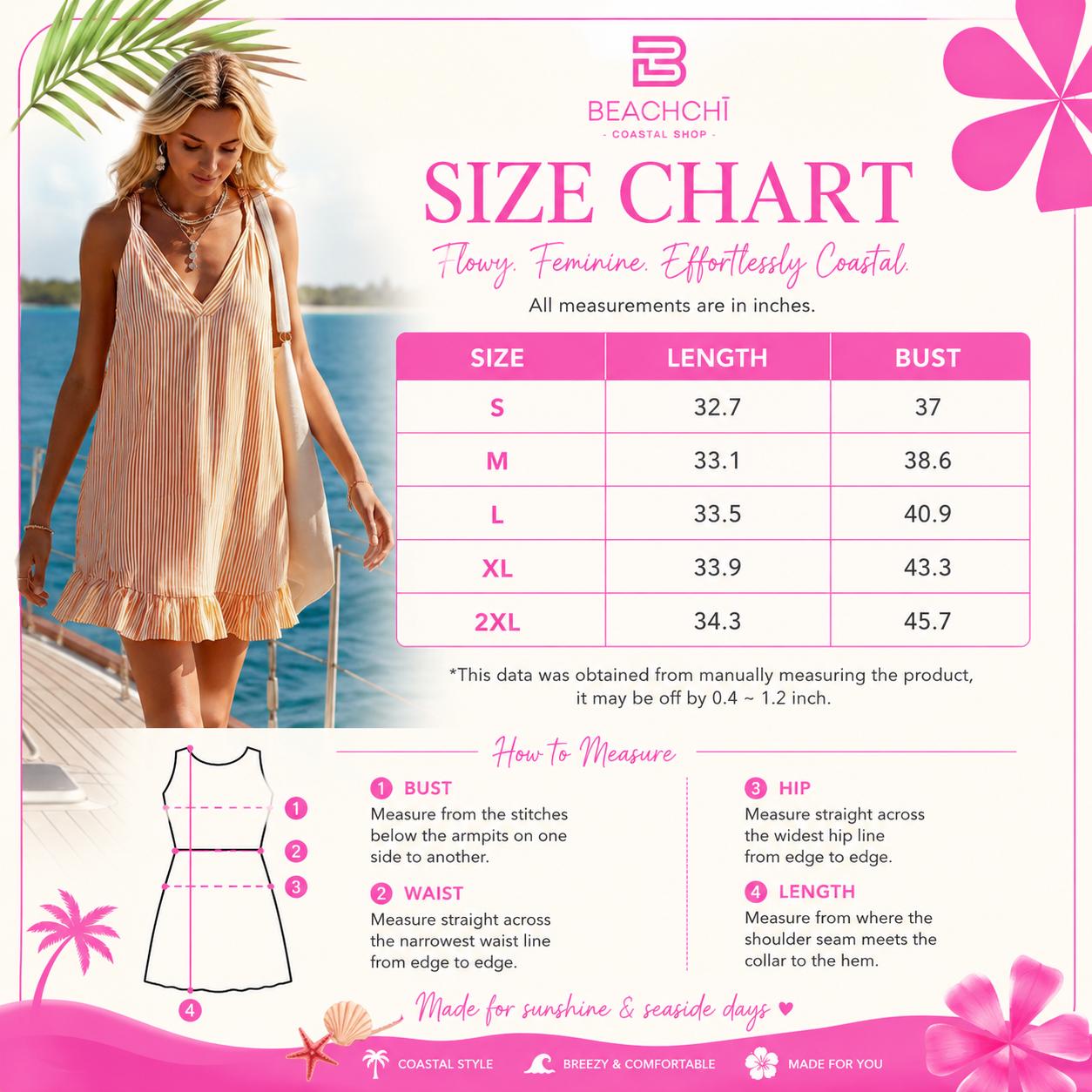 Striped V-Neck Ruffle Hem Mini Dress