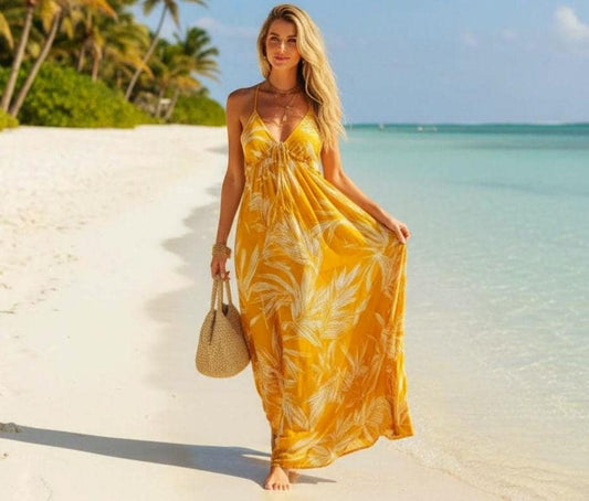 Full Size Printed Spaghetti Strap Maxi Dress Plus Size