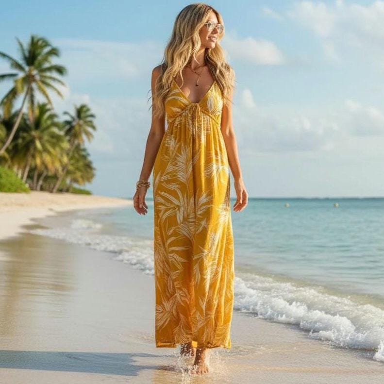 Full Size Printed Spaghetti Strap Maxi Dress Plus Size