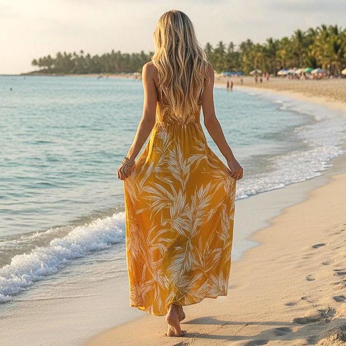 Full Size Printed Spaghetti Strap Maxi Dress Plus Size
