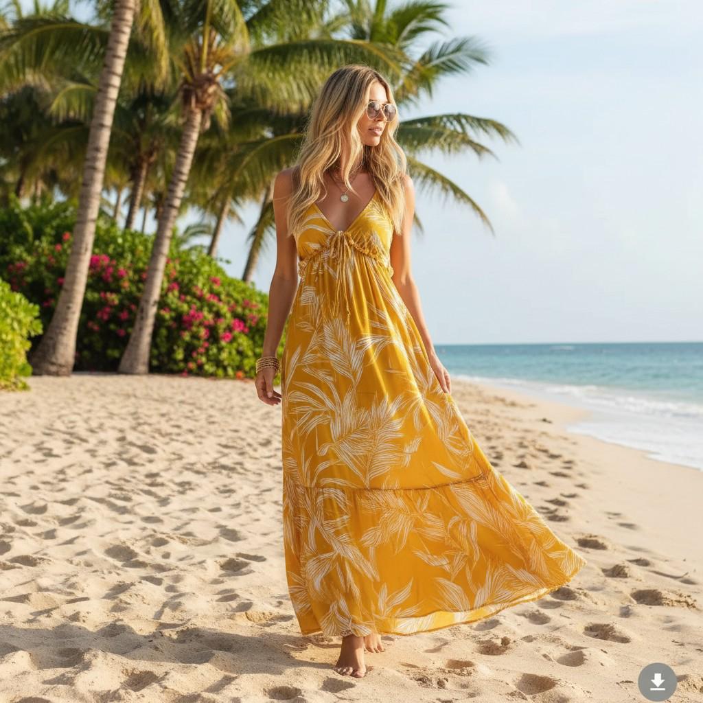 Full Size Printed Spaghetti Strap Maxi Dress Plus Size