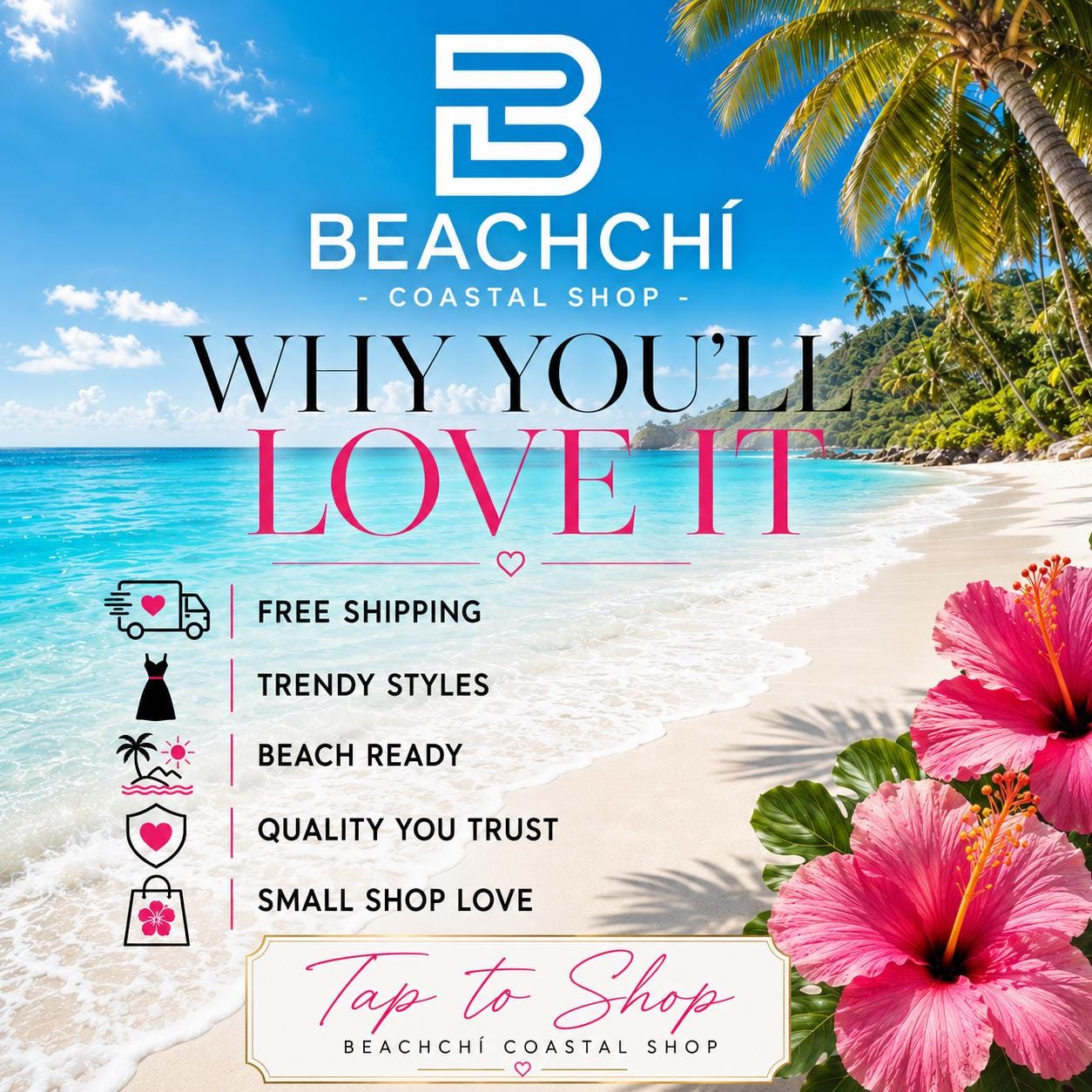 Tropical Hibiscus & Bird Weekender Bag | Hawaiian Beach Tote