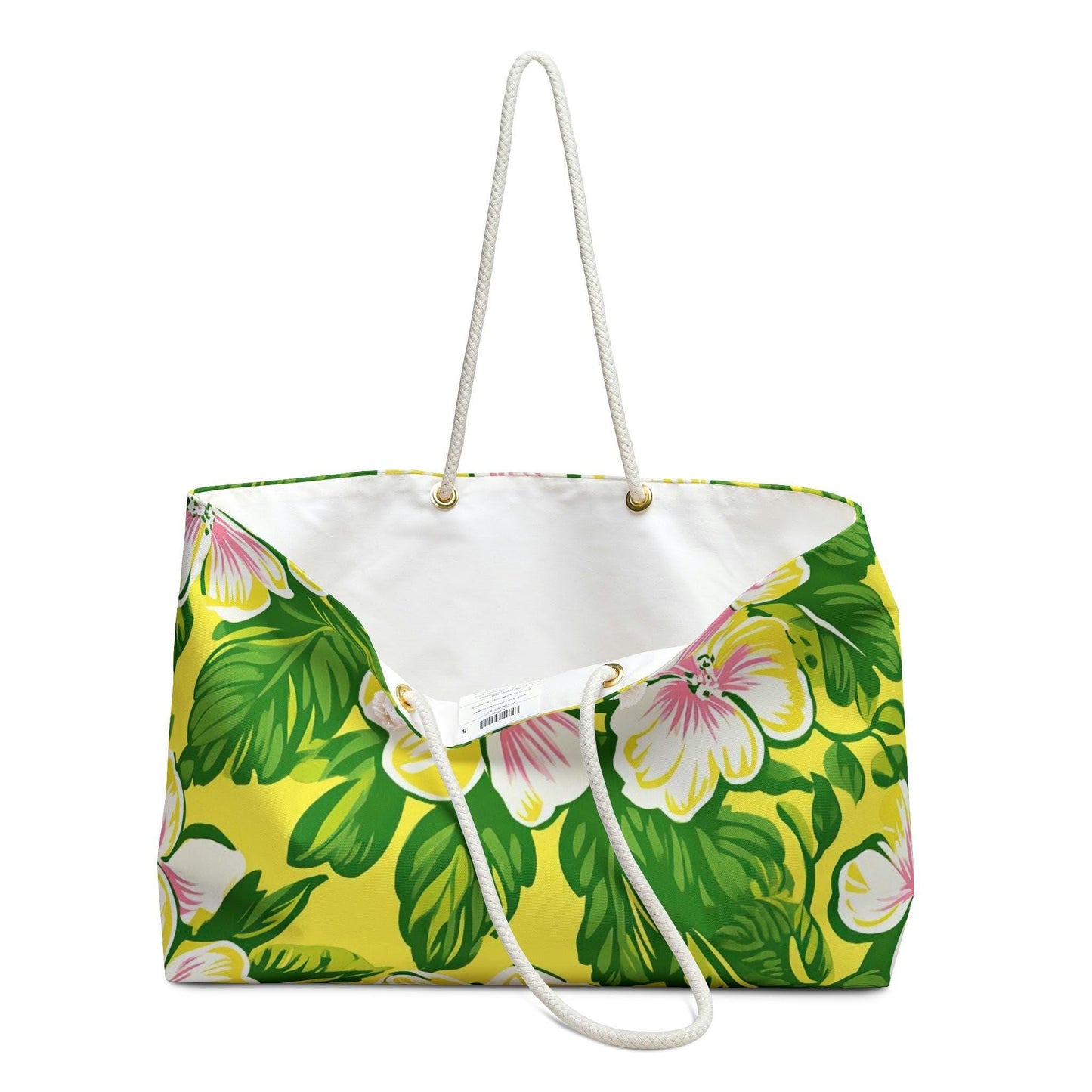 Beachchī Pink Hibiscus Weekender Bag, Tropical Floral Beach Tote, Large Travel Bag, Resort Vacation Carryall, Cruise Tote, Overnight Bag