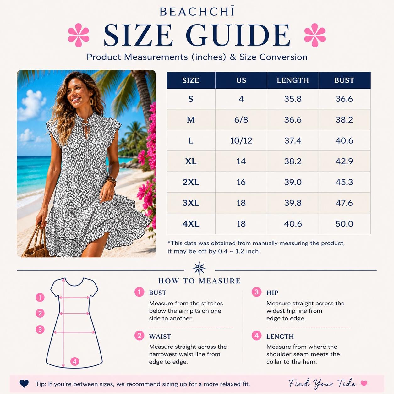 Beachchī Ruffled Coastal Mini Dress | Women's Printed Summer Dress | Beach Vacation Dress | Resort Wear | Flowy Boho Sundress | Plus Size