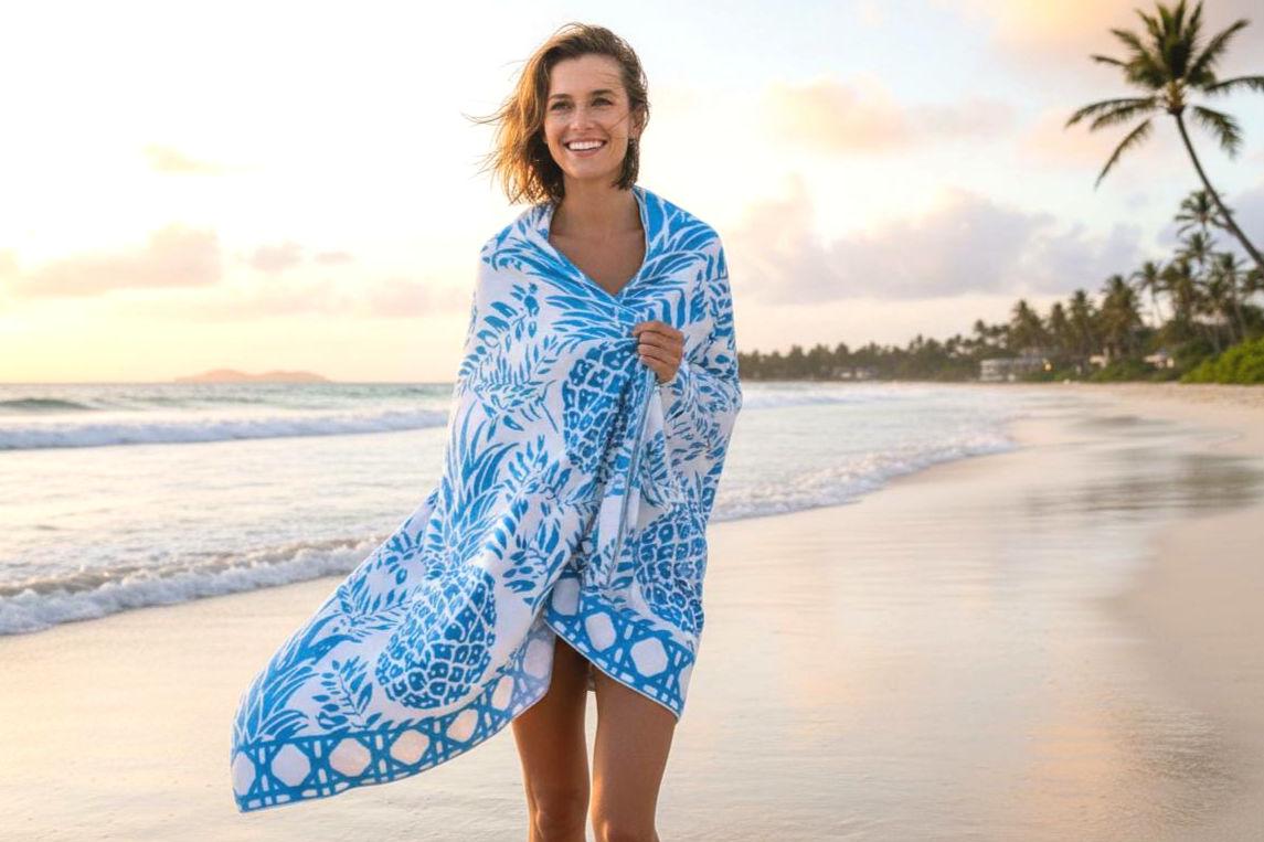 Oversized Beach Towel, Pool Towel, Blue Hawaii Collection, Vacation Essential