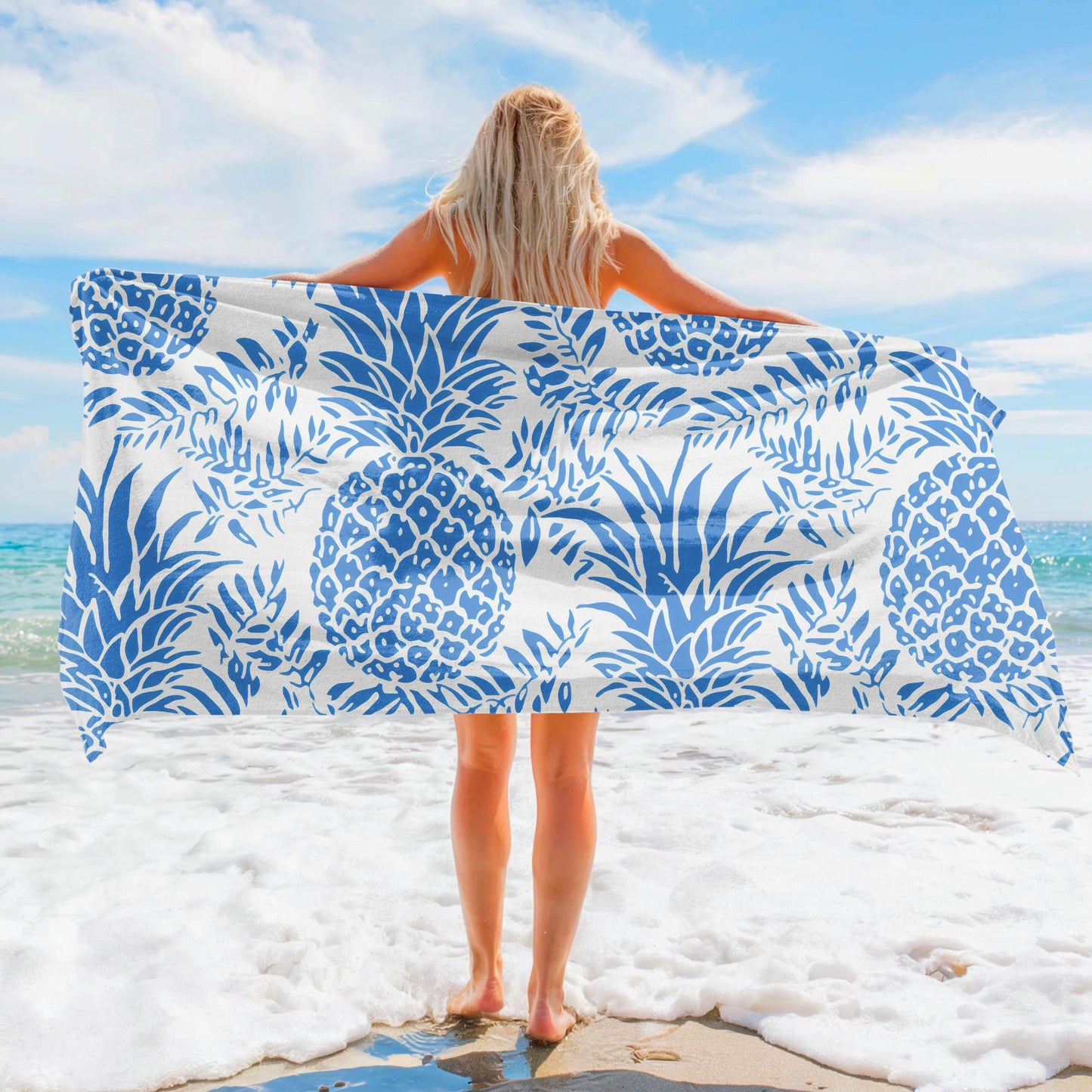 Oversized Beach Towel, Pool Towel, Blue Hawaii Collection, Vacation Essential