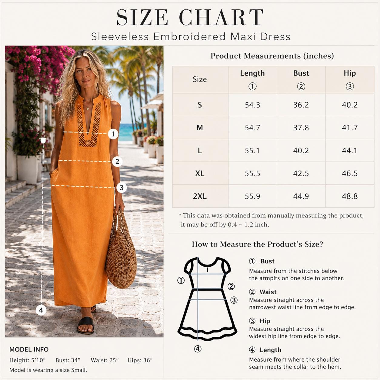 Beach Maxi Dress with Pockets | Sleeveless Resort Dress | Summer Vacation Dress | Casual Beach Cover Up | Boho Linen Look Ma