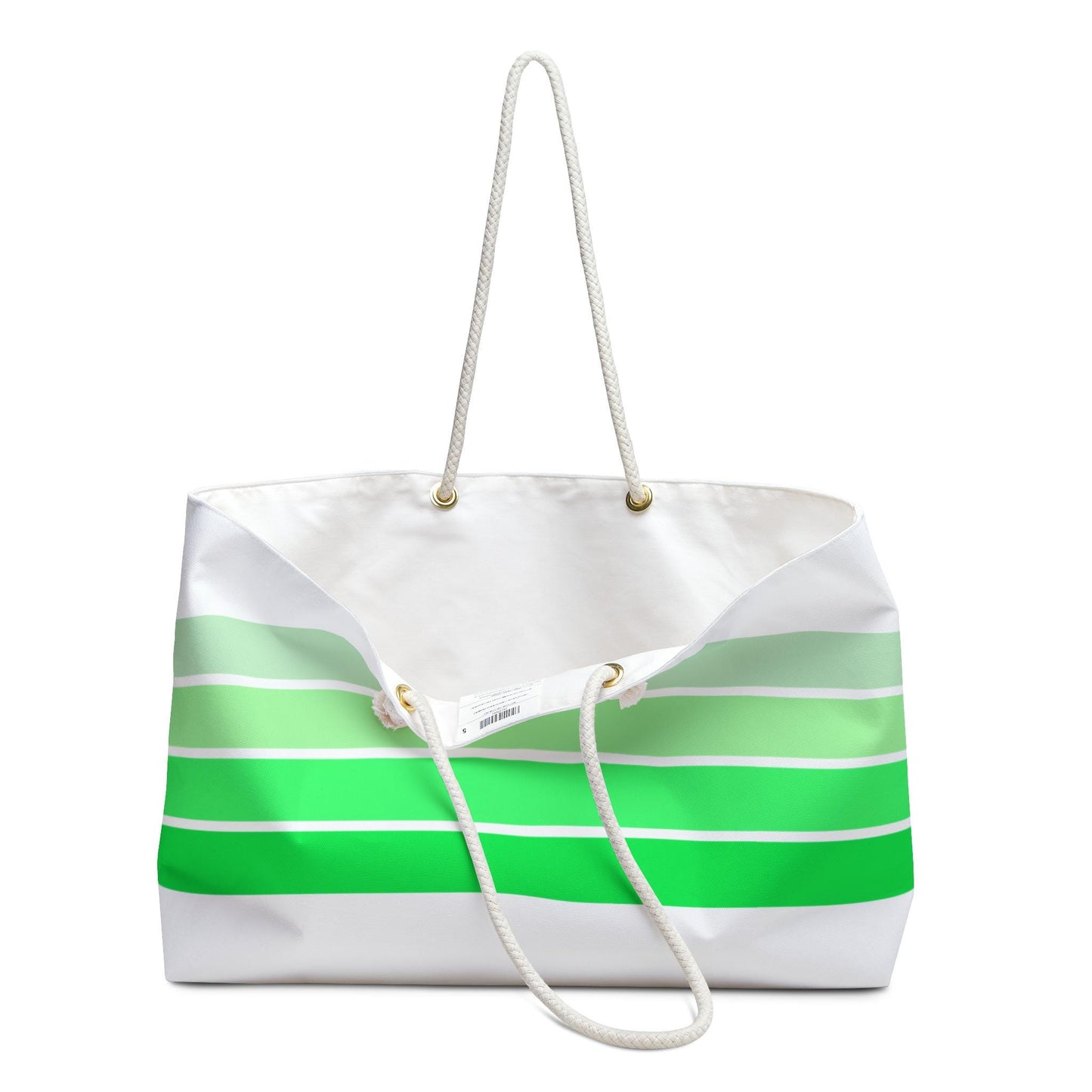 Green Gradient Stripes Weekender Bag | Large Beach Tote