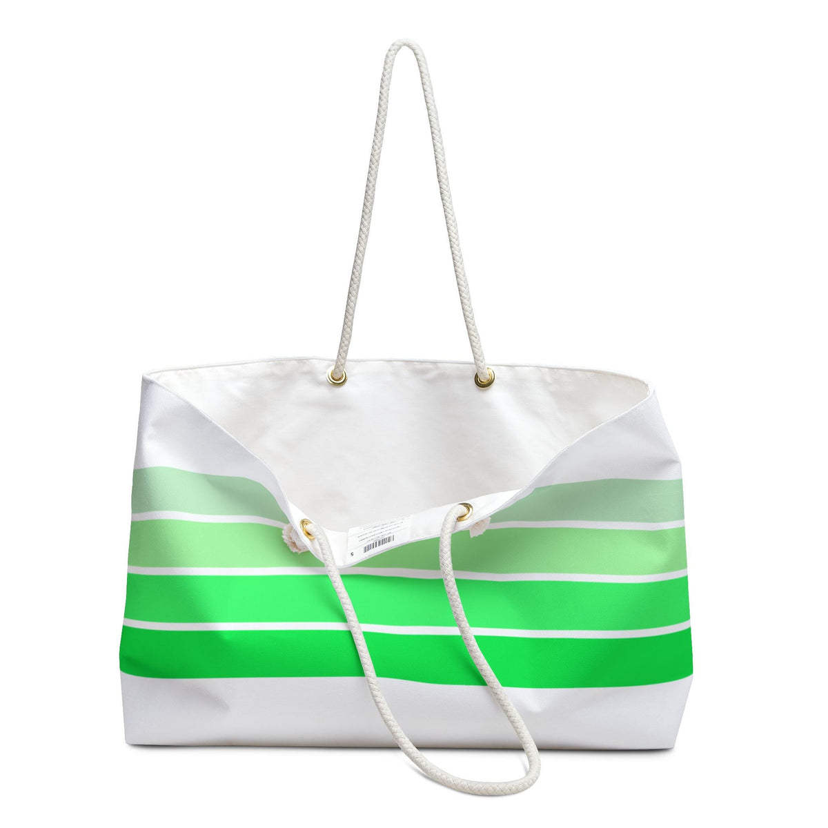 Green gradient stripes weekender bag | large beach tote