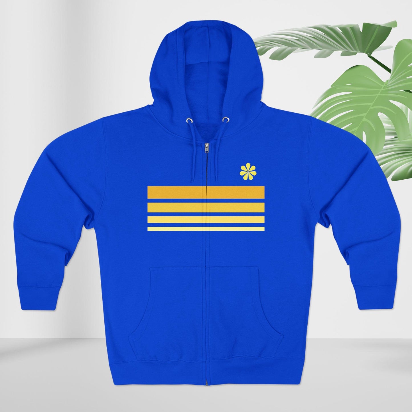 Beachchi Retro Rainbow Stripes Zip Hoodie | Beachchi Logo on Back