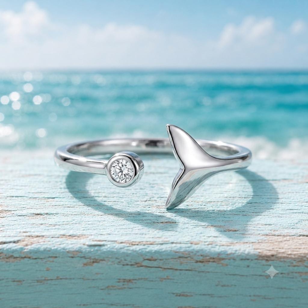 Sterling Whale Tail Ring | Adjustable Ring| Beachchi Jewelry