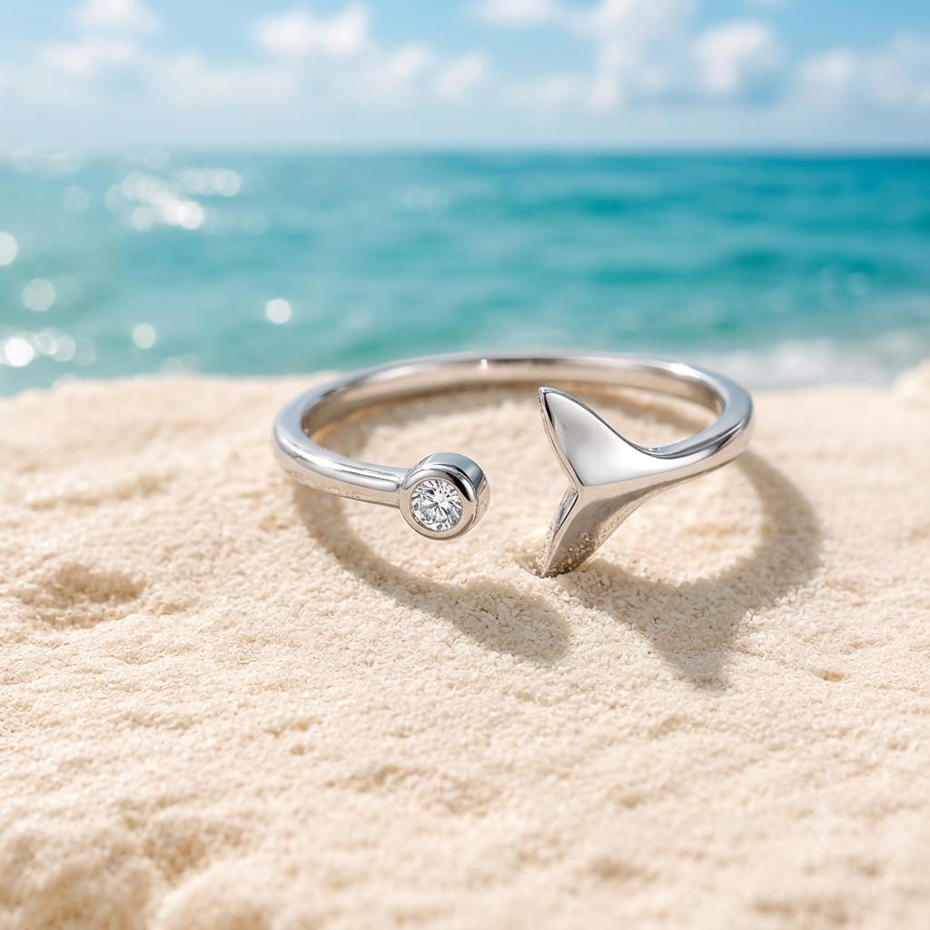 Sterling Whale Tail Ring | Adjustable Ring| Beachchi Jewelry
