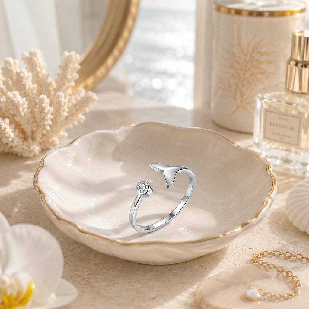 Sterling Whale Tail Ring | Adjustable Ring| Beachchi Jewelry