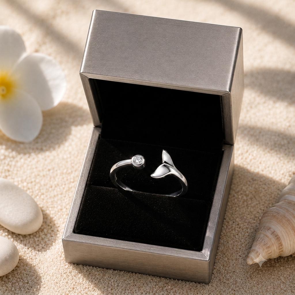 Sterling Whale Tail Ring | Adjustable Ring| Beachchi Jewelry