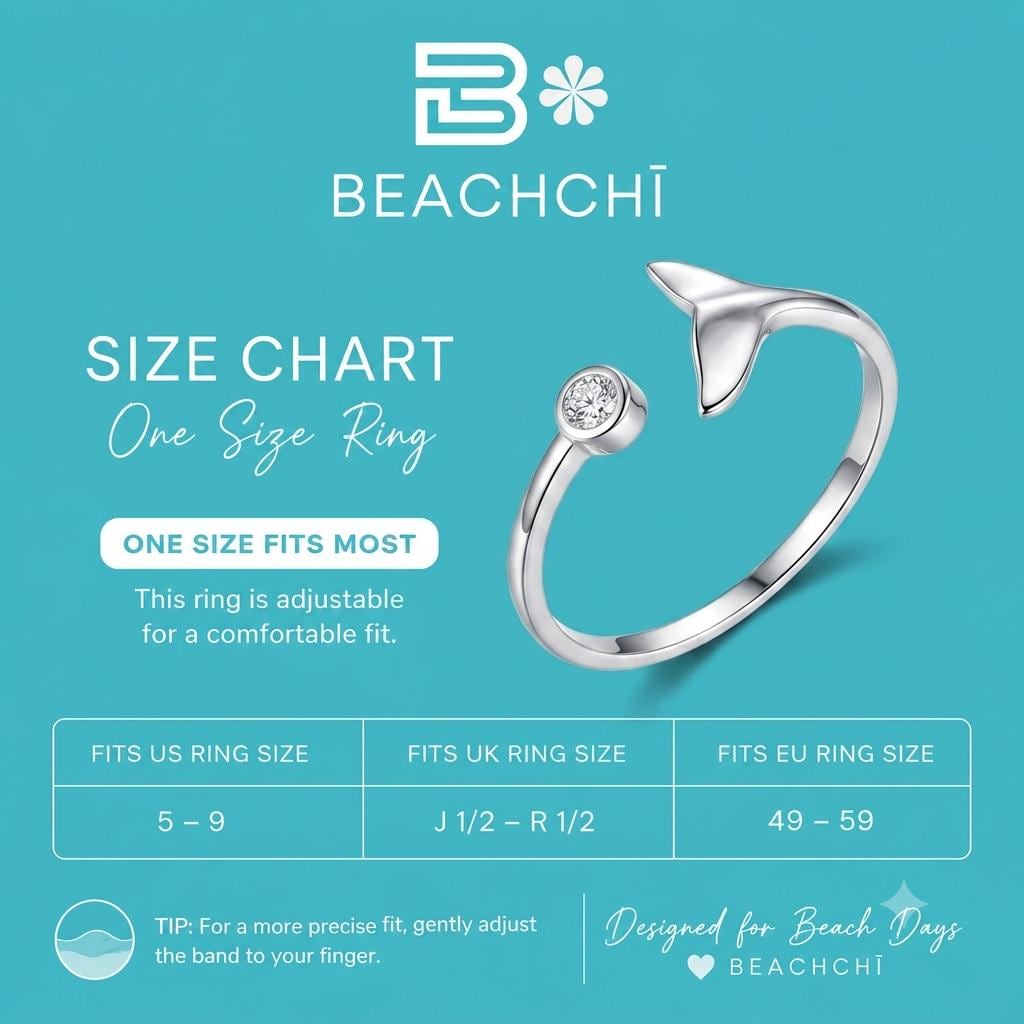 Sterling Whale Tail Ring | Adjustable Ring| Beachchi Jewelry