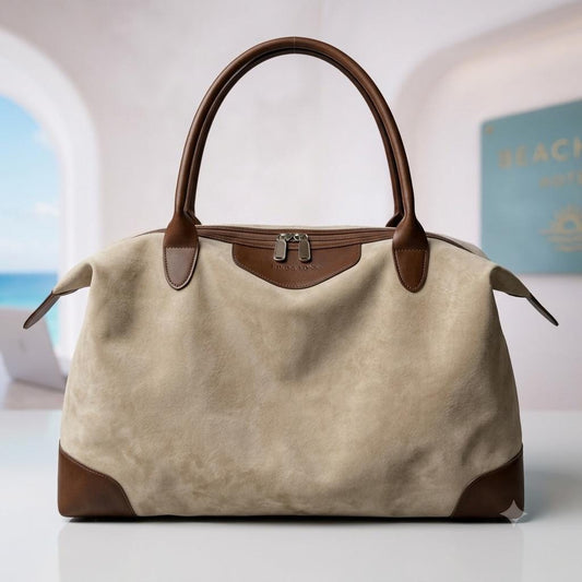 Camel Large Travel Tote Bag, PU Leather Weekender Bag, Oversized Vacation Carryall