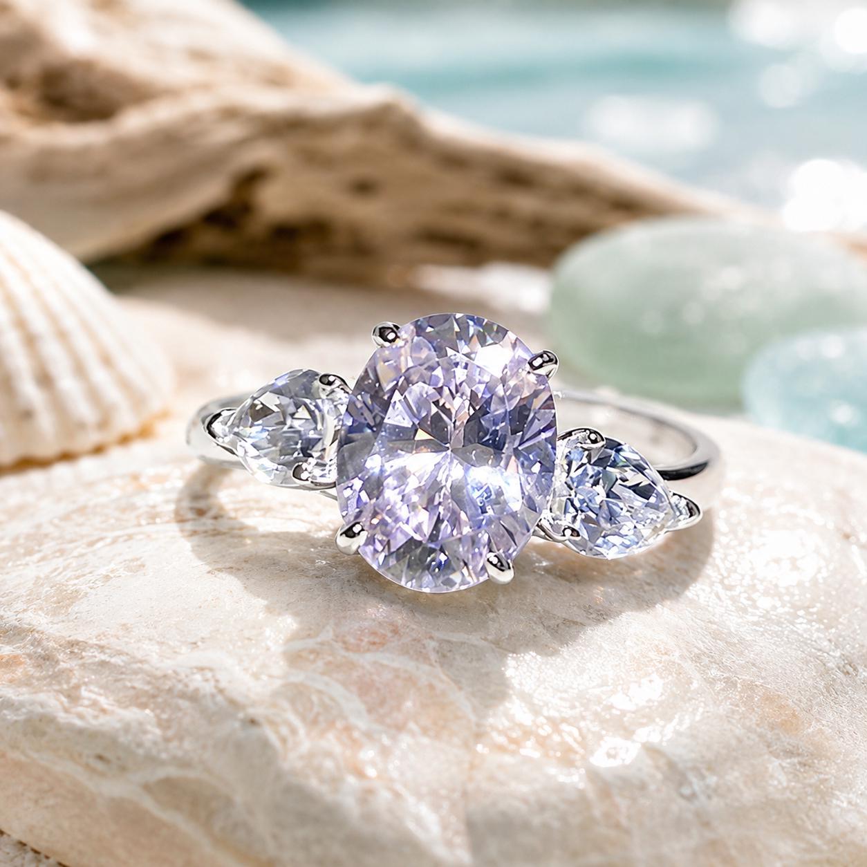 3 Stone Moissanite Ring