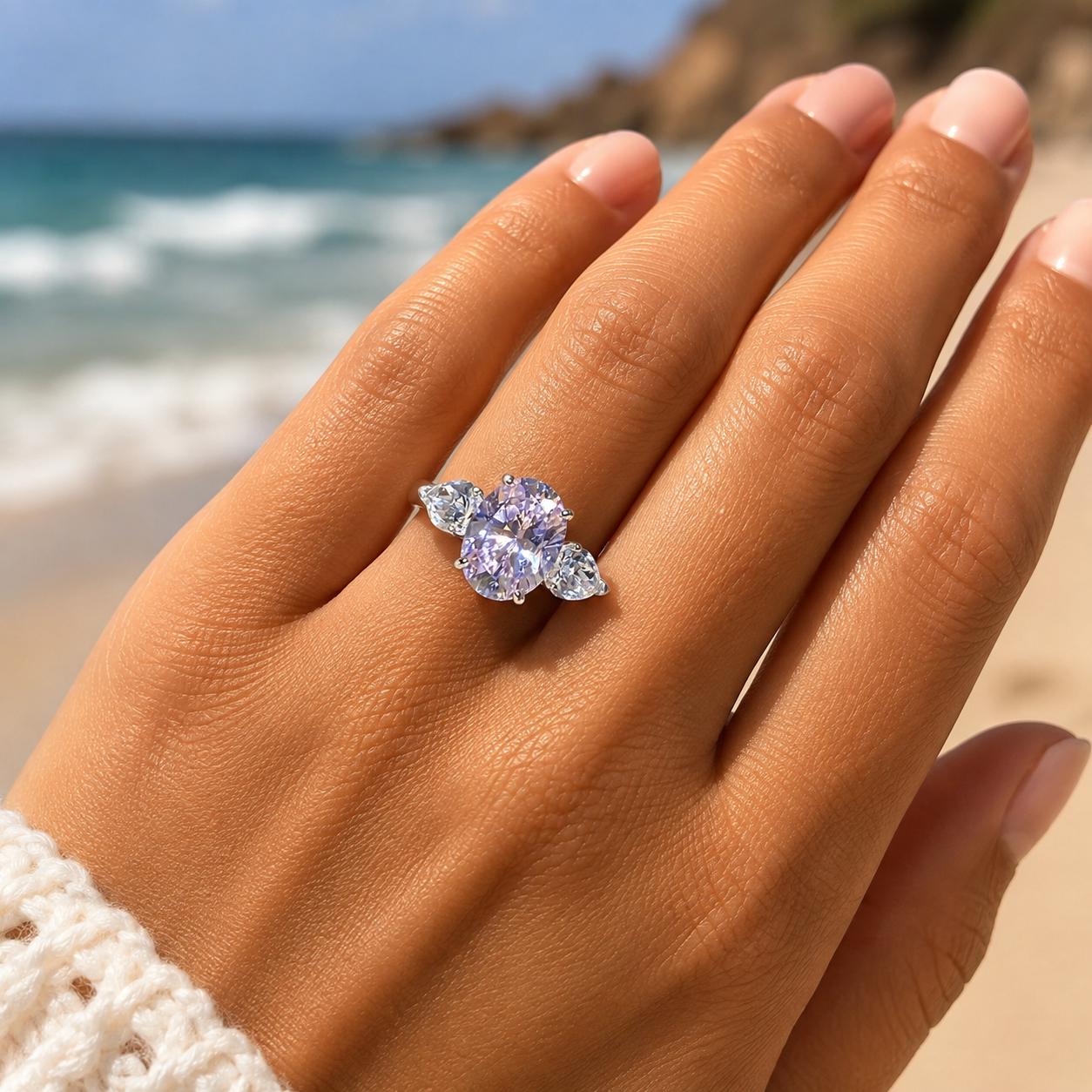 3 Stone Moissanite Ring