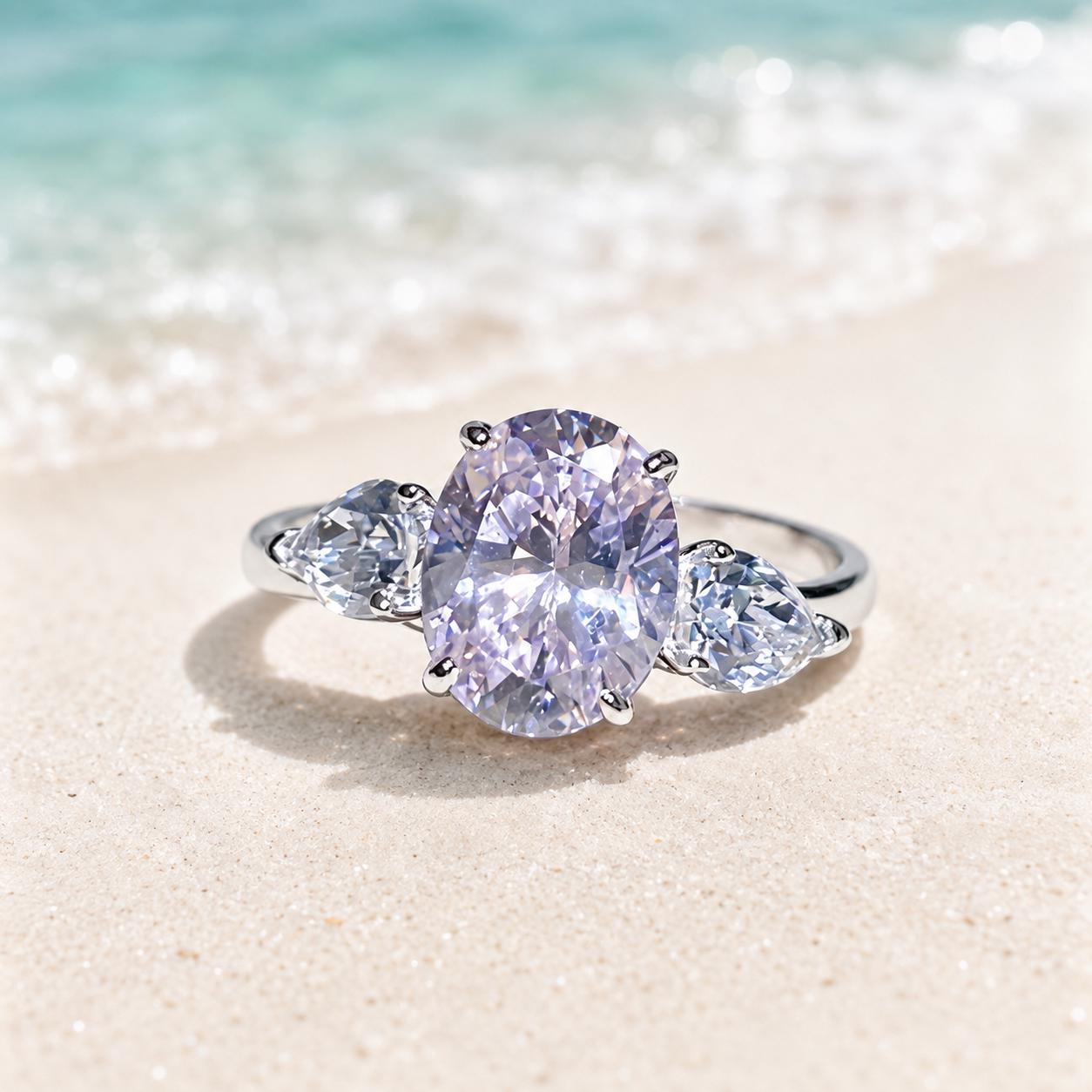 3 Stone Moissanite Ring