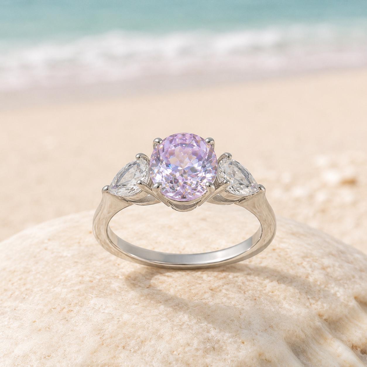 3 Stone Moissanite Ring