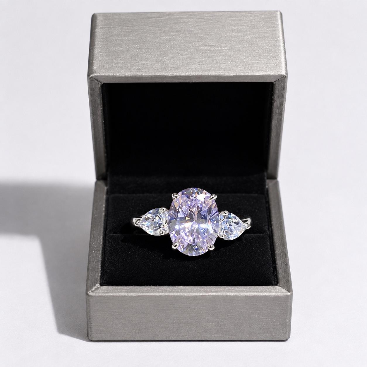 3 Stone Moissanite Ring