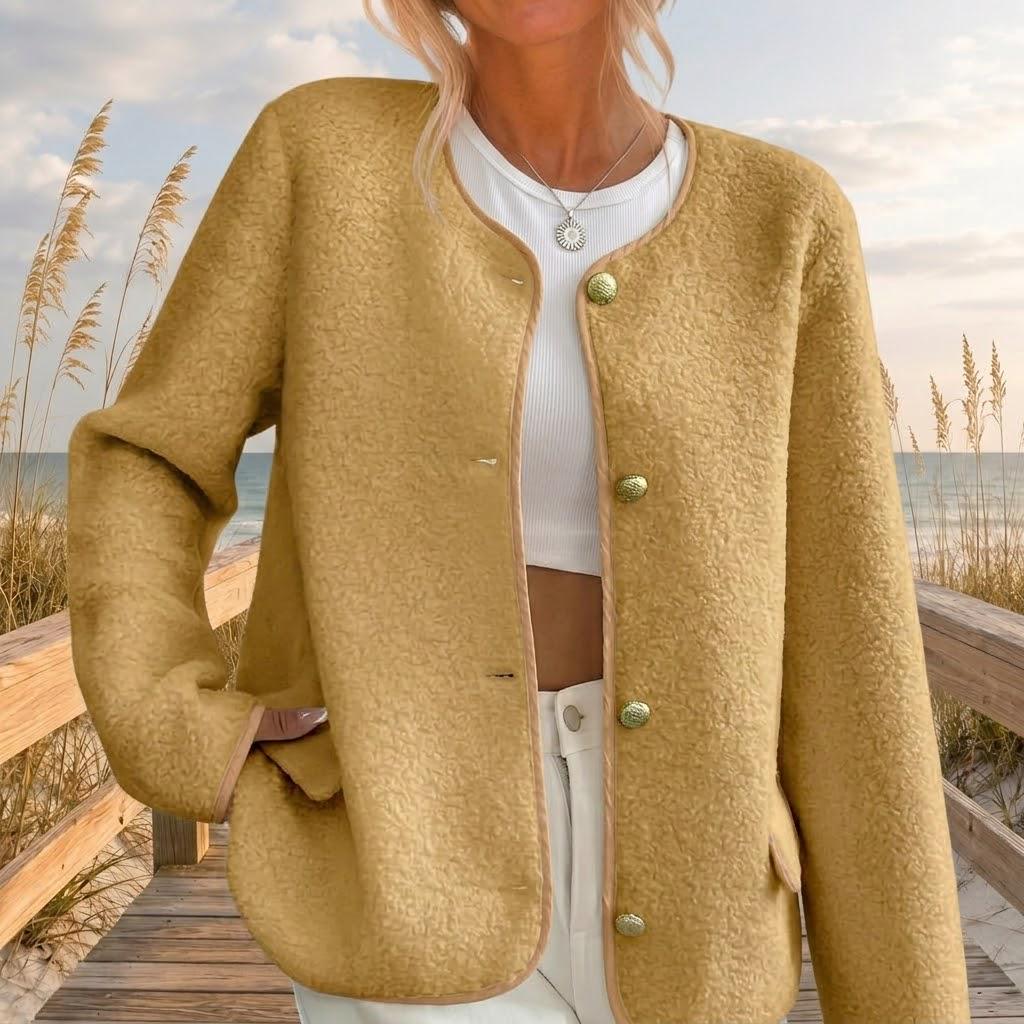 Textured Fleece Button Jacket | Women’s Cozy Fall Outerwear | Plus Size Jacket, Beachchi Jacket