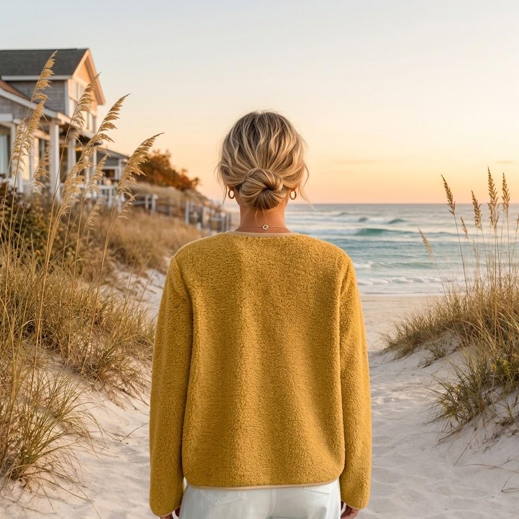 Textured Fleece Button Jacket | Women’s Cozy Fall Outerwear | Plus Size Jacket, Beachchi Jacket