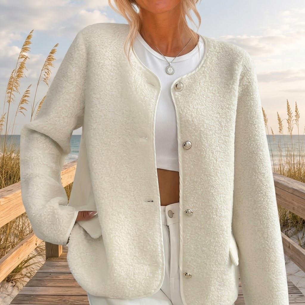 Textured Fleece Button Jacket | Women’s Cozy Fall Outerwear | Plus Size Jacket, Beachchi Jacket