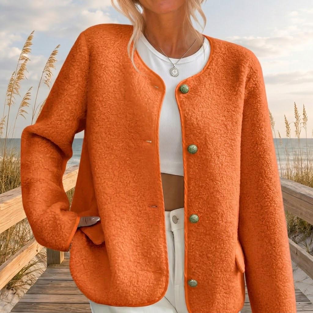 Textured Fleece Button Jacket | Women’s Cozy Fall Outerwear | Plus Size Jacket, Beachchi Jacket