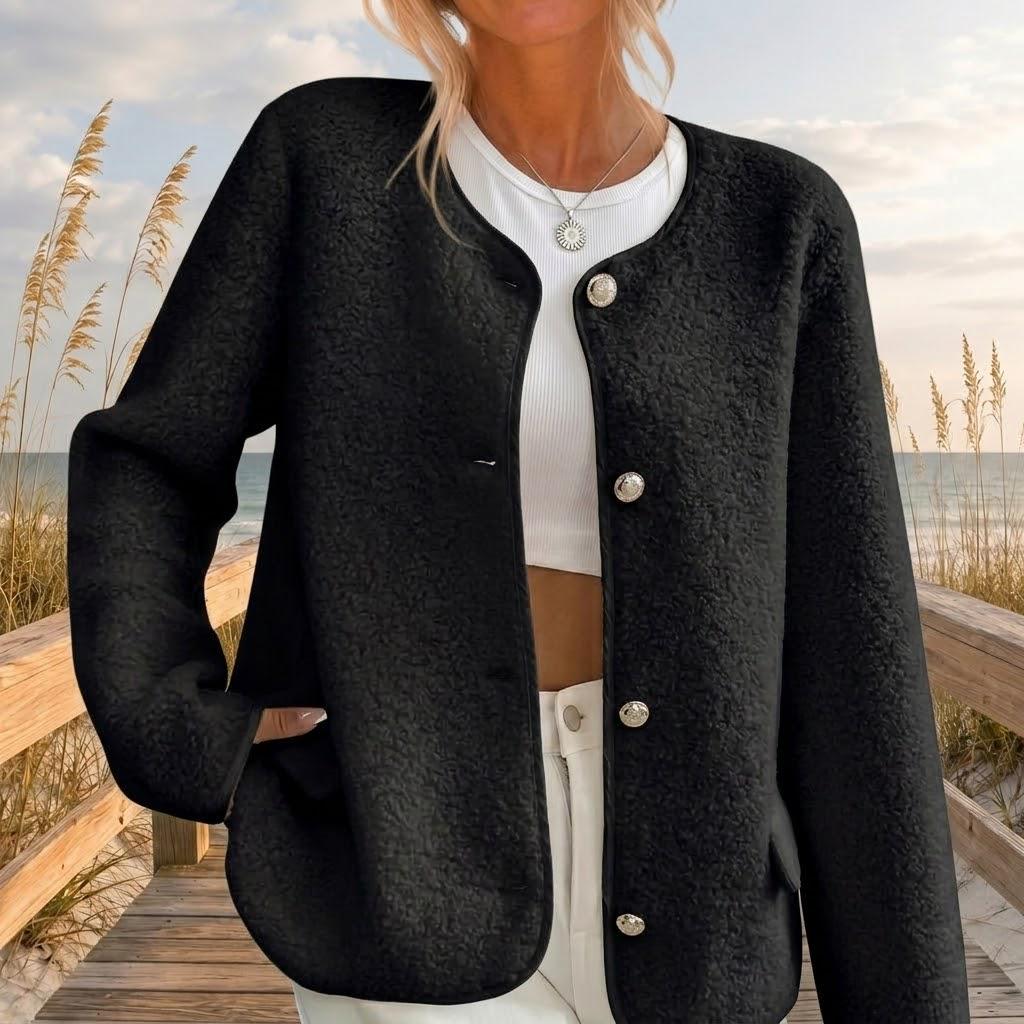 Textured Fleece Button Jacket | Women’s Cozy Fall Outerwear | Plus Size Jacket, Beachchi Jacket