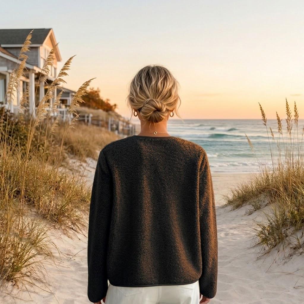 Textured Fleece Button Jacket | Women’s Cozy Fall Outerwear | Plus Size Jacket, Beachchi Jacket