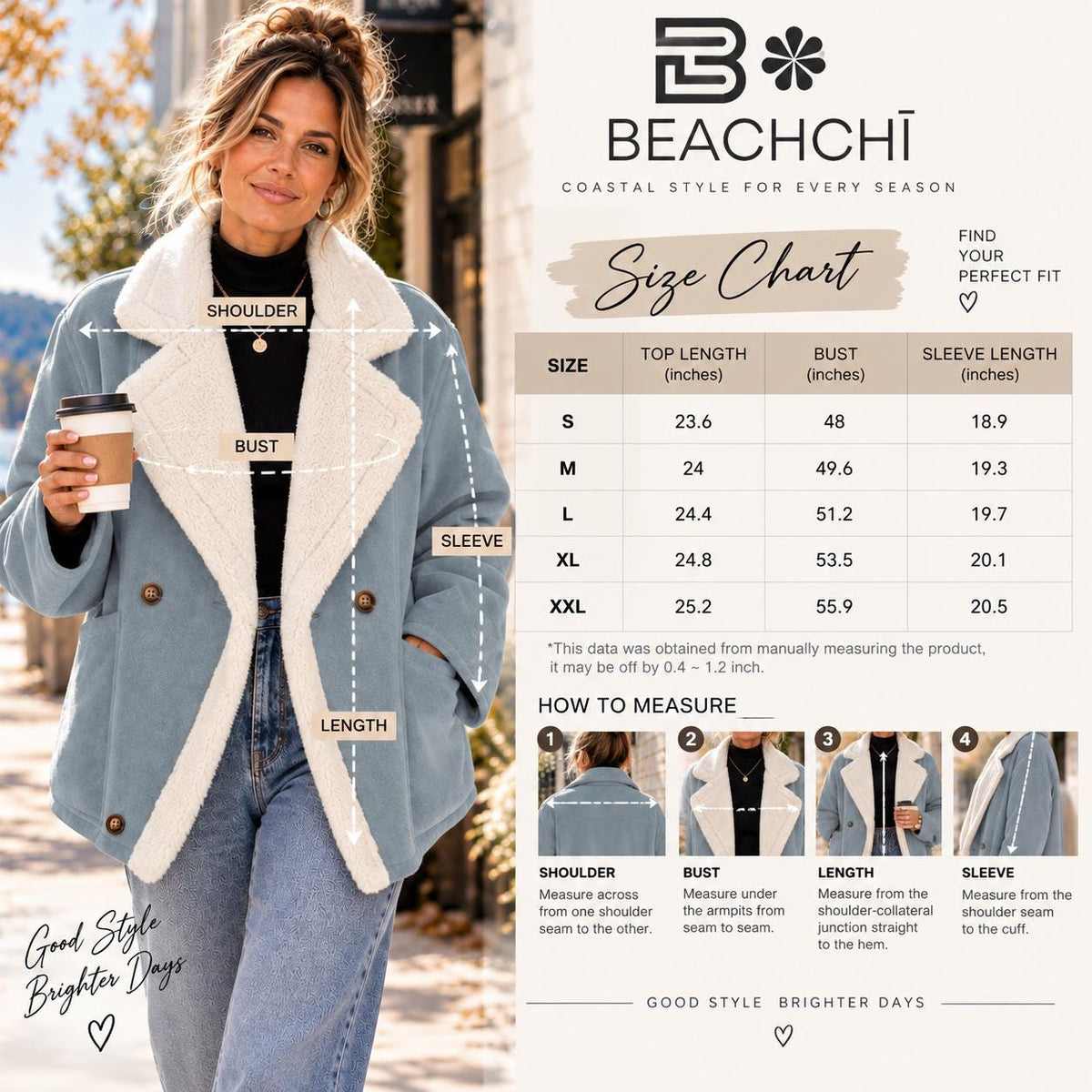 Plush Sherpa Lined Jacket, Women’s Oversized Dropped Shoulder Coat, Double Breasted Winter Jacket, Cozy Pocketed Outerwear