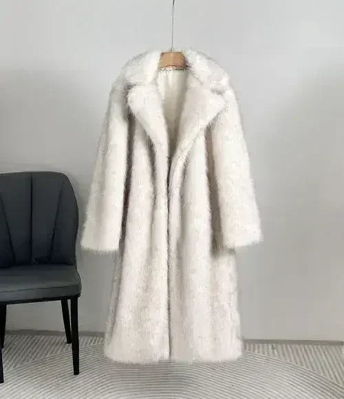 Women’s Long Faux Fur Maxi Coat | Luxe Winter Coat