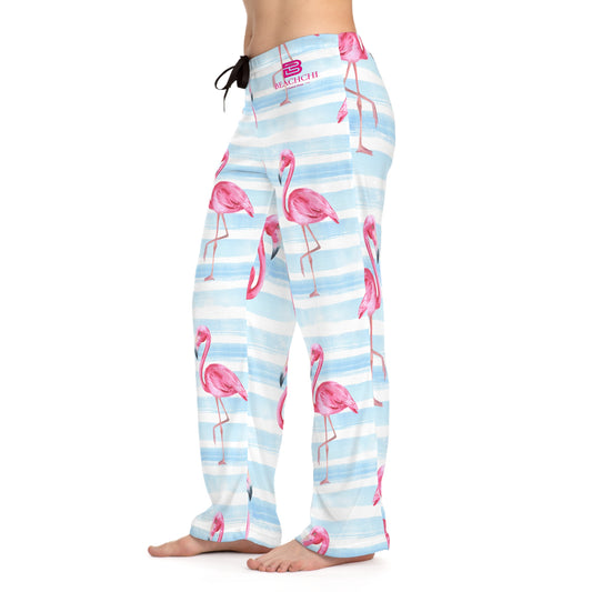 Pajama Pants, Beachy Flamingo Women's Pajama Pant, Soft Summer Lounge Wear, Cute Gift, Cozy Sleepwear, Cozy Pants, Loungewear