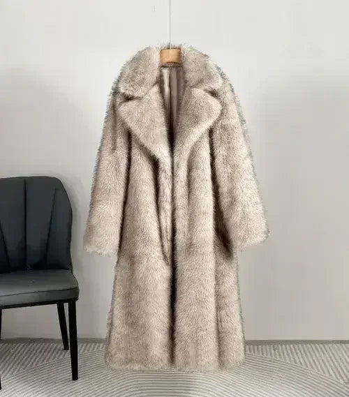 Women’s Long Faux Fur Maxi Coat | Luxe Winter Coat