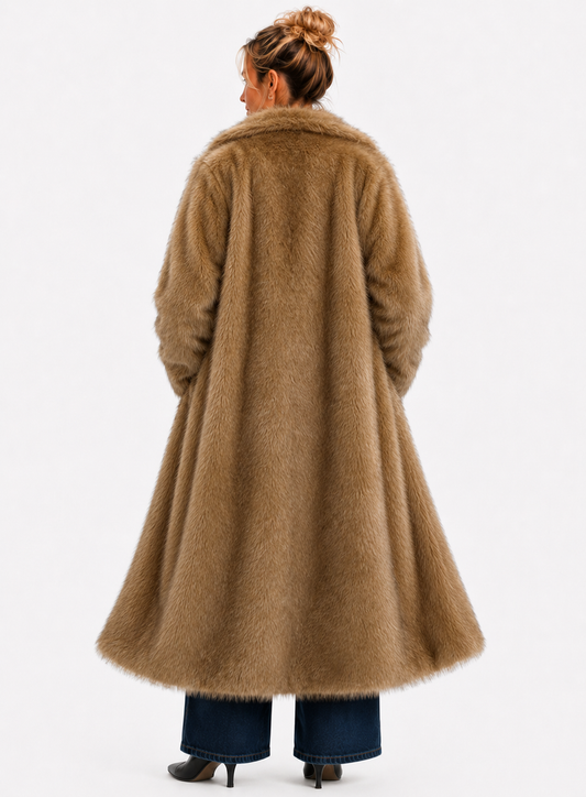 Women’s Long Faux Fur Maxi Coat | Luxe Winter Coat