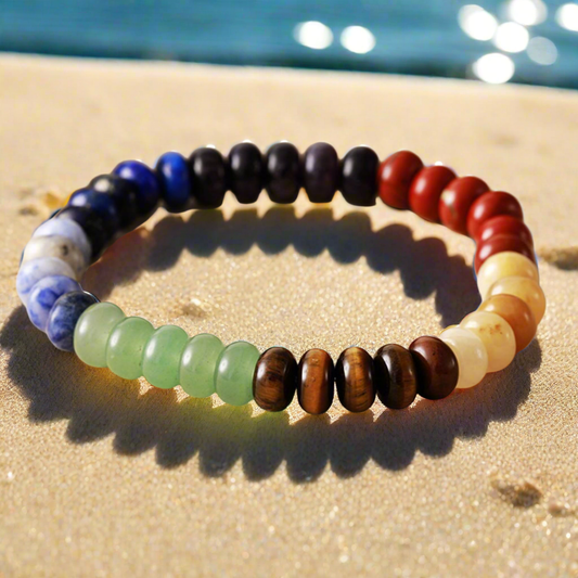 Beachchi Bracelet, Natural Stone Bead Bracelet, Beach Bracelet, Beaded Bracelet, Multi Stone Bracelet. Beachchi Bracelet, Chakra Bracelet, Vacation Jewelry, Beach Jewelry