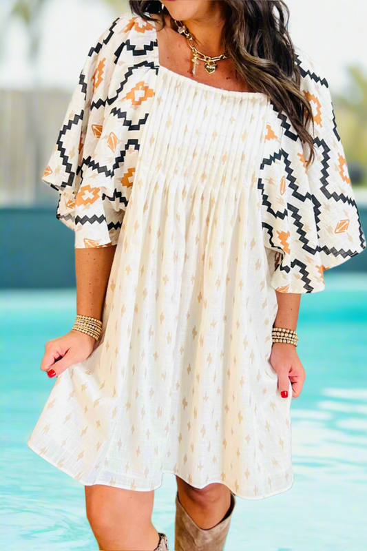 Women's Sundress, Sundress with Pockets, Popular Sundress, Puff Sleeve Sundress,Beachchi Sundress, Mini Sundress, Vacation Wear,  Beachwear, Everyday Wear Sundress, Half Sleeve Mini Dress. Women's Clothing, Ladies Dress for all Seasons