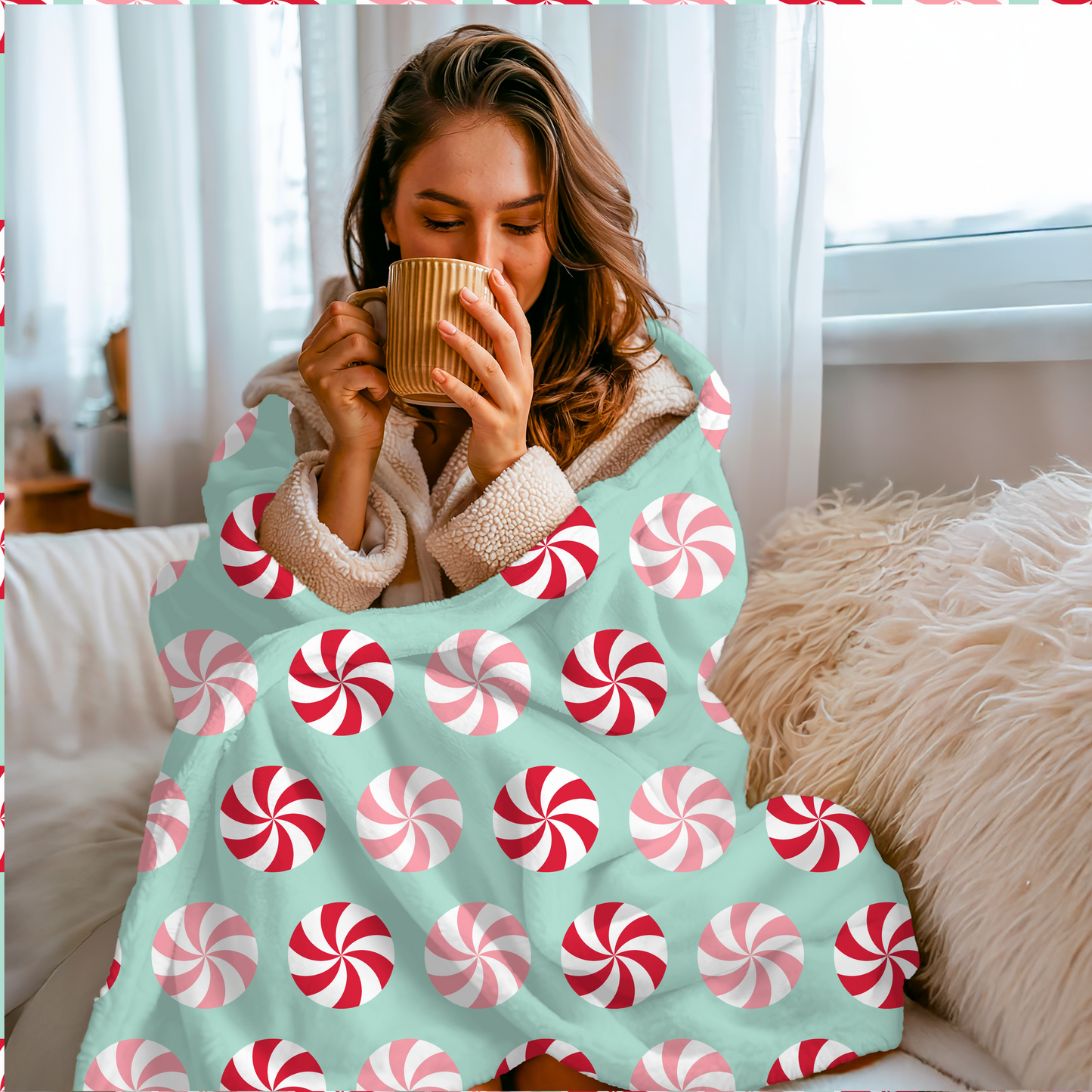 Holiday Velveteen Blanket, 3 Sizes, Bedding, Cozy Throw  Blanket, Home Décor, Soft Plush Blanket, Coastal Décor, Warm Coverup, Beachchi Blanket