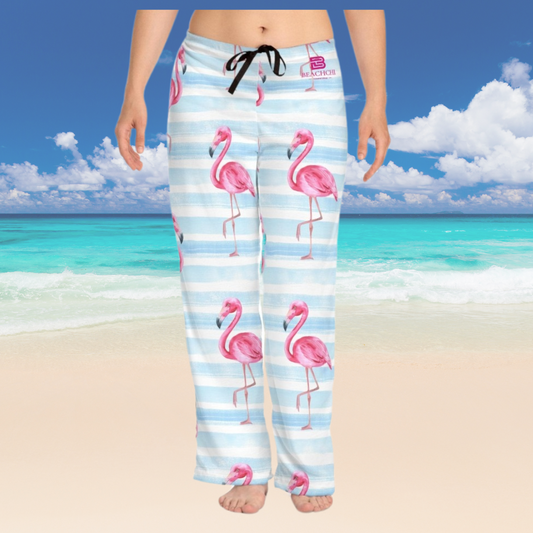 Pajama Pants, Beachy Flamingo Women's Pajama Pant, Soft Summer Lounge Wear, Cute Gift, Cozy Sleepwear, Cozy Pants, Loungewear